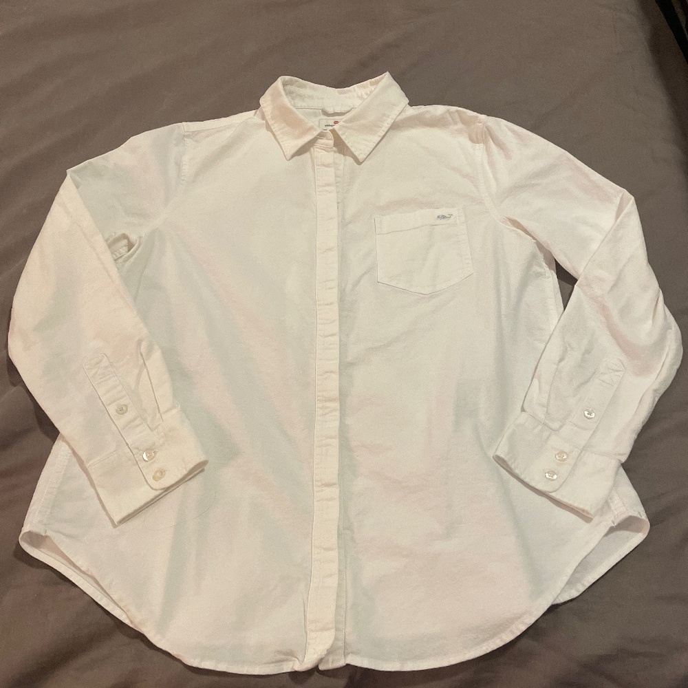 Vineyard vines relaxed Oxford button down white shirt